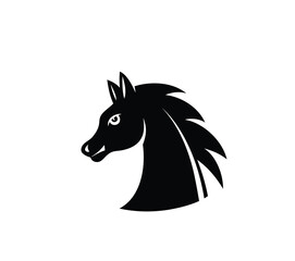 Horse Face Silhouette Logo, art vector design