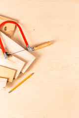 Large Variety of Separate Lineup of Assorted Types of Wood Materials for Crafts.