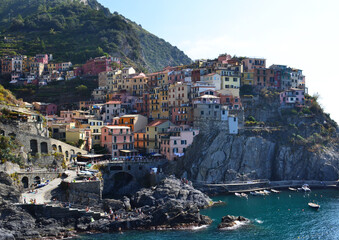 Fototapeta na wymiar Manarola village in Cinque Terre national park in Italy, Liguria