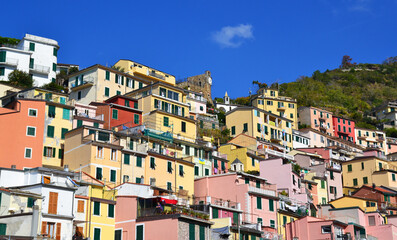Fototapeta na wymiar Riomaggiore in the Cinque Terre coastal area, Italy
