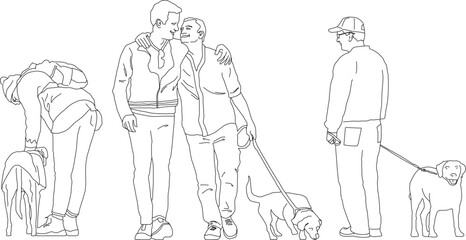 People with animal silhouette illustration vector sketch