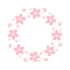 桜の花びらのふんわりとした丸フレーム sakura _circle_frame