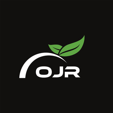 OJR letter nature logo design on black background. OJR creative initials letter leaf logo concept. OJR letter design.