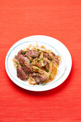 レバーのマスタード炒め