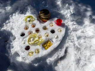 breakfast concepts in the snowy mountains