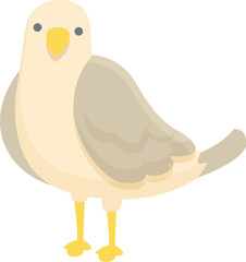 Schocked seagull icon cartoon vector. Marine sea. Fly bird