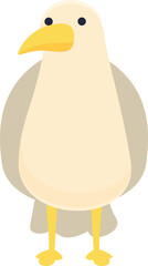 Sad seagull icon cartoon vector. Sea bird. Cute funny
