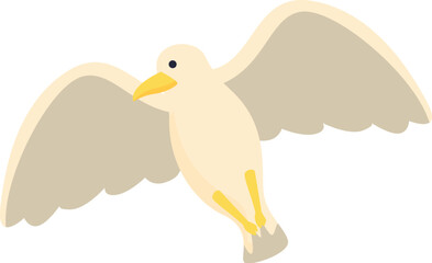 Sky flight bird icon cartoon vector. Sea bird. Marine print