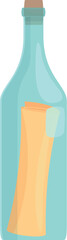 Obraz premium Pirate bottle icon cartoon vector. Sea glass. Scroll note