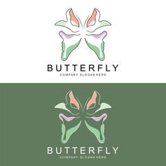 Butterfly Logo Design, Beautiful Flying Animal, Company Brand Icon Illustration, Screen Printing, Salon