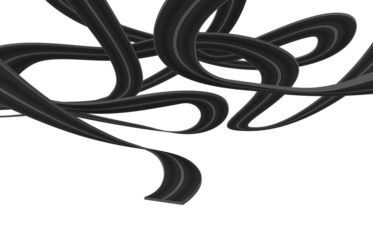 Tangled black roads. doubts about which way to go concept. 3d rendering