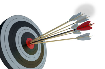 Target to hit, concept of aim for business success. 3d render