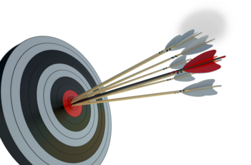 Target to hit, concept of aim for business success. 3d render