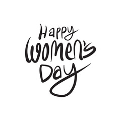 March 8, Happy Womens Day Lettering vector Logo design for greeting card, banner, poster, social media. International Women's Day typography, lettering, calligraphy.