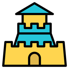 castle filled outline icon