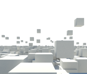 Image of abstract futuristic abstract background with white cubes. 3d rendering