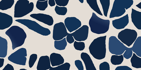 Modern abstract floral shapes pattern. Collage contemporary print. Fashionable template for design.