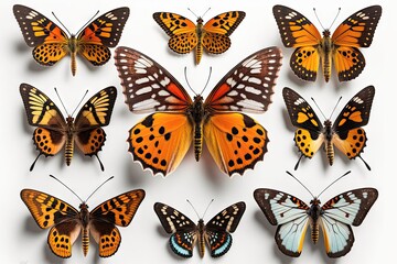 Obraz na płótnie Canvas A group of butterflies - Generative AI