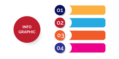 Fototapeta premium Infographic Template Design with 4 Choices or Steps. Can be used for Process diagrams, presentations, Layouts and More