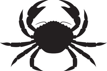 Crab animal silhouette, Vector illustration.