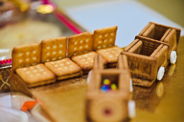 Cute funny cookies. Train Shaped Cookies. Cookies for Kids. Happy Childhood. Funny play tea time