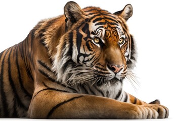 Fototapeta na wymiar A tiger lying down - Generative AI