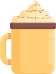 Spice cappuccino icon cartoon vector. Drink latte. Cream beverage