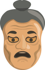 Traditional noh mask icon cartoon vector. Kabuki face. Monster god