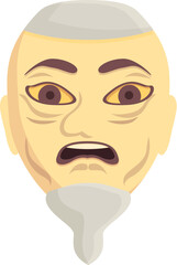 Asian mask icon cartoon vector. Japan face. Scary anime