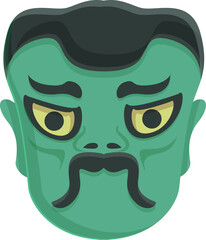 Scary mask icon cartoon vector. Japan face. Monster festival