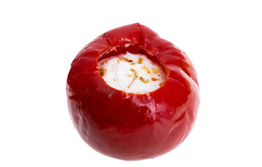 pepper stuffed with cheese isolated