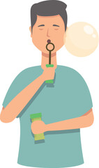 Liquid blow icon cartoon vector. Foam play. Summer game