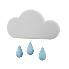 cloud and rain icon 3D illustration