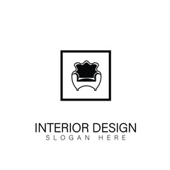 Interior room, furniture gallery logo design