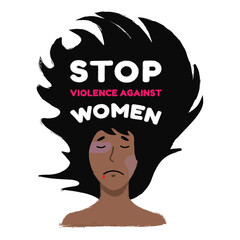 Stop Violence Against Women with Hand-drawn Style