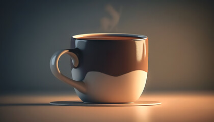 Cup of black coffee isolated, generative Al.