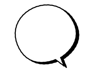 モコモコした線のフキダシ　丸　影