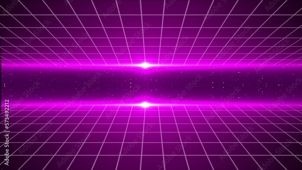 Poster si-fi retro animation with grid effects with optical leans flare effects background, high tech digit