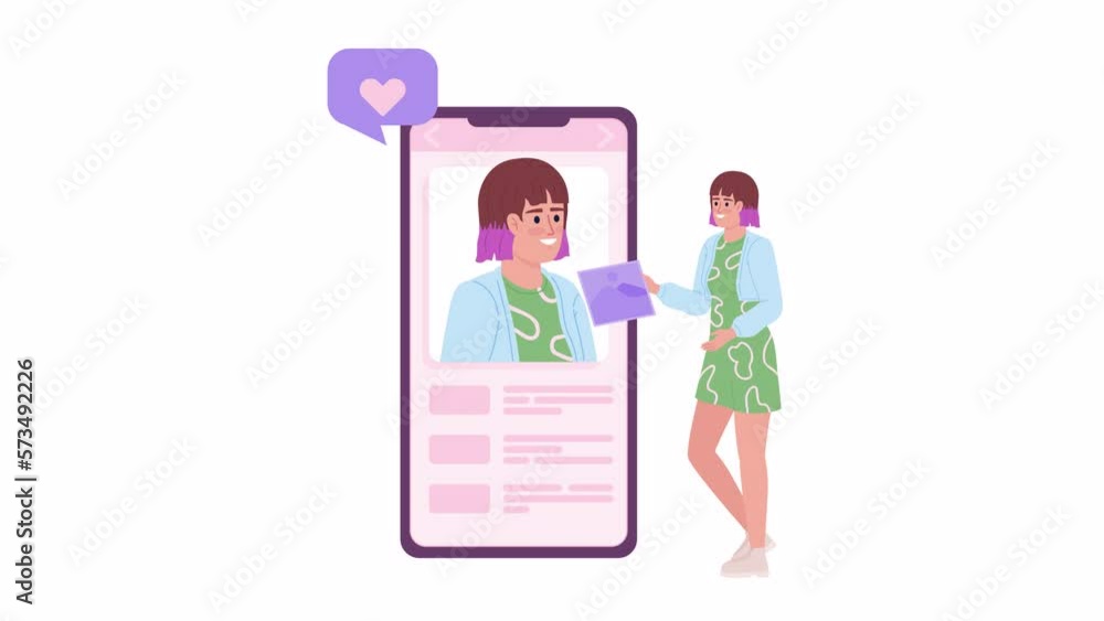 Poster animated developing personal brand. improving social networking account 2d cartoon flat character 4k
