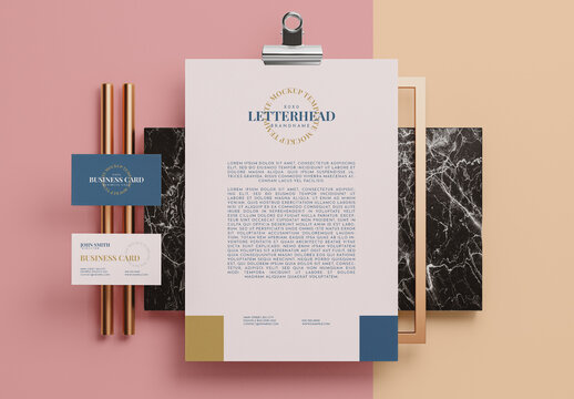 Elegant Stationery Print Mockup