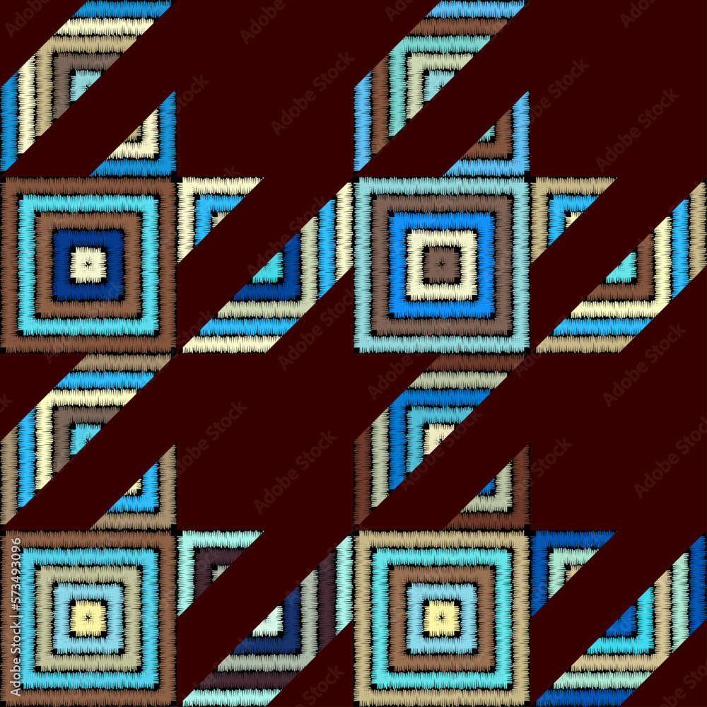 Poster classic hounds-tooth pattern in a patchwork collage style.