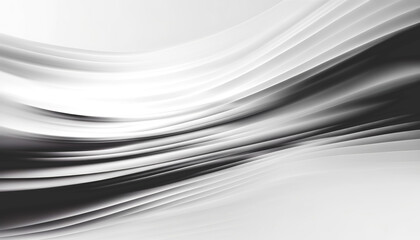 Abstract black and white background with soft lines, generative Al.