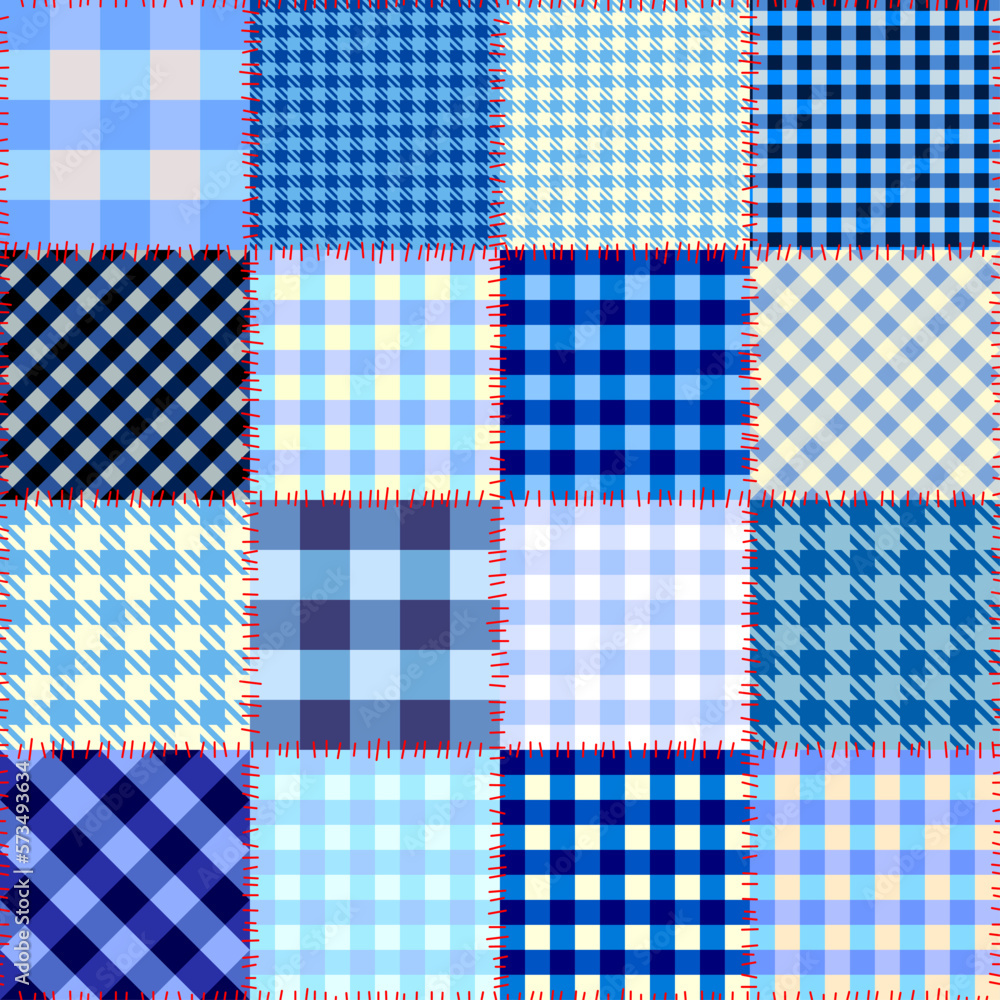 Aufkleber patchwork textile pattern. seamless quilting design background.