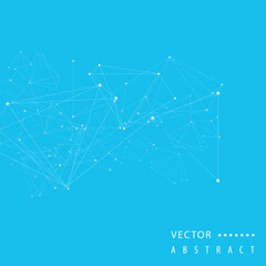 Atom geometric structure. Abstract polygonal with connecting dots and lines. Global connect element. Data concept vector