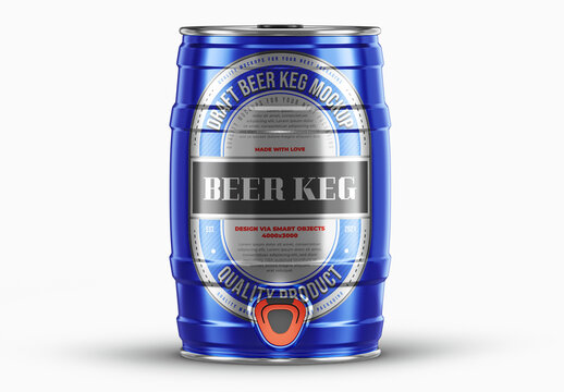 Aluminum Beer Keg Mockup