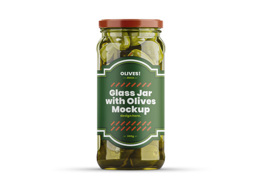 Olive Jar Bottle Mockup Template