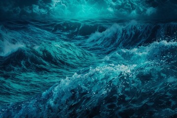 Abstract ocean waves background. AI generated 