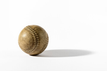Vintage baseball on white background