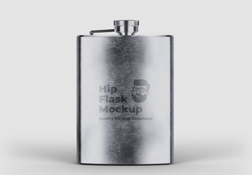 Hip Steel Flask Mockup