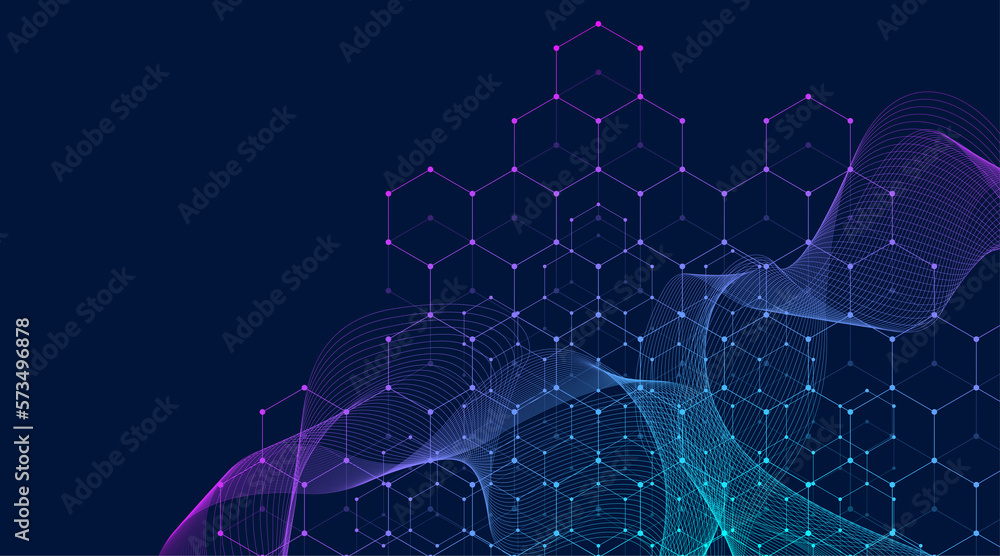 Aufkleber health care and medical pattern innovation concept science background design. abstract geometric hex